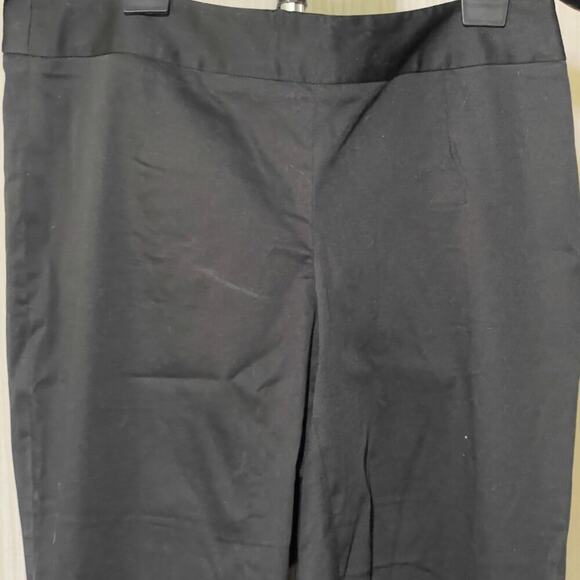 Laundry by Shelli Segal Black Straight Leg Cotton Trouser Dress Pants 6 - Picture 4 of 13